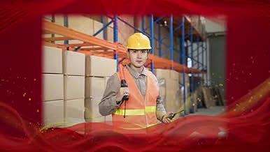 五一劳动节金字红绸片头红色图文AE模板视频的预览图
